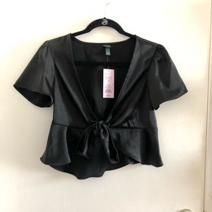 Wild Fable Black Short Sleeve Blouse. XS